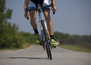 man riding bike